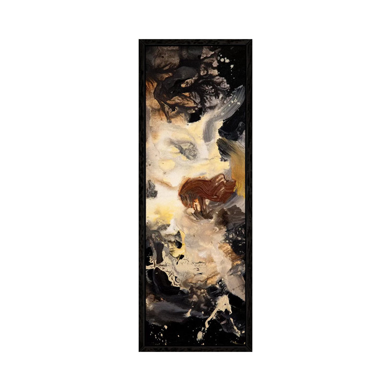Starry Night Panel II 1 Piece Panoramic Wall Art on Canvas, 30.48 cm H x 91.44 cm W, Black Framed