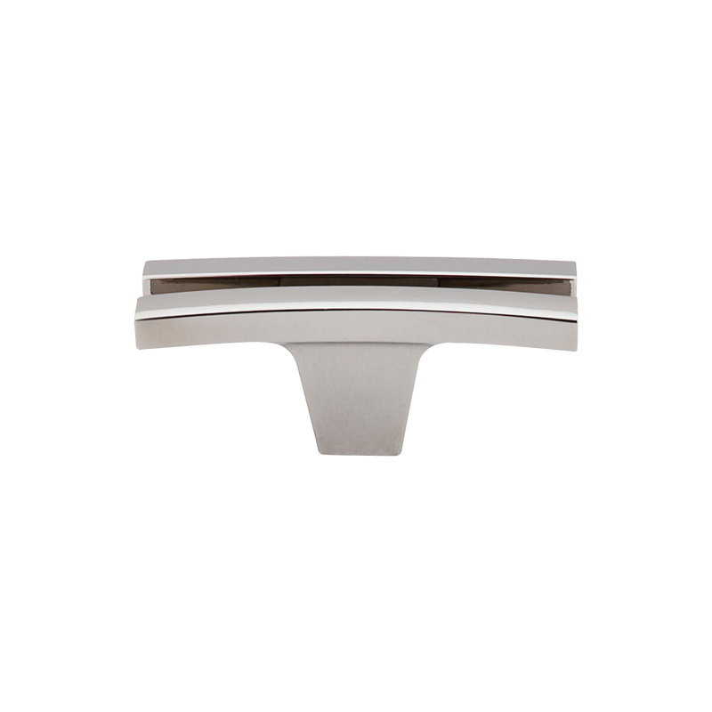 Flared 2 5/8" Length Geometric Knob, Polished Nickel