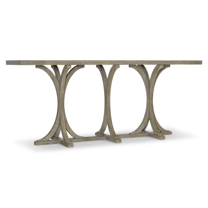 Albion Transitional Gray Wood Console Table with Storage