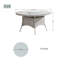 Table de salle à manger ronde en aluminium avec osier et parasol-989740088