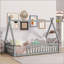Lit de sol en forme de tente, lit tipi avec garde-corps, lattes-953862905