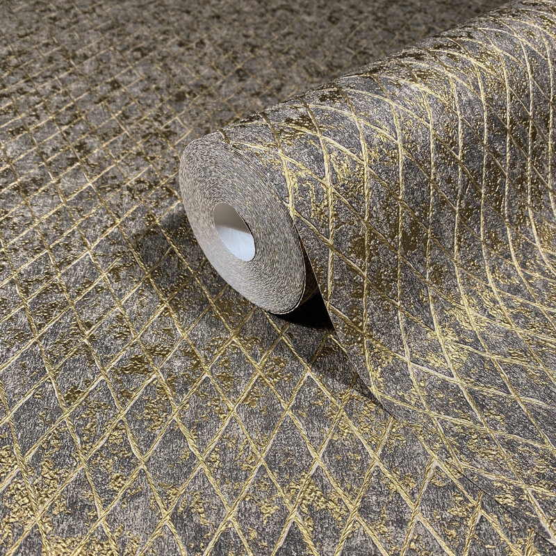 Galerie Odyssey Geometric Diamond Wallpaper, Gold