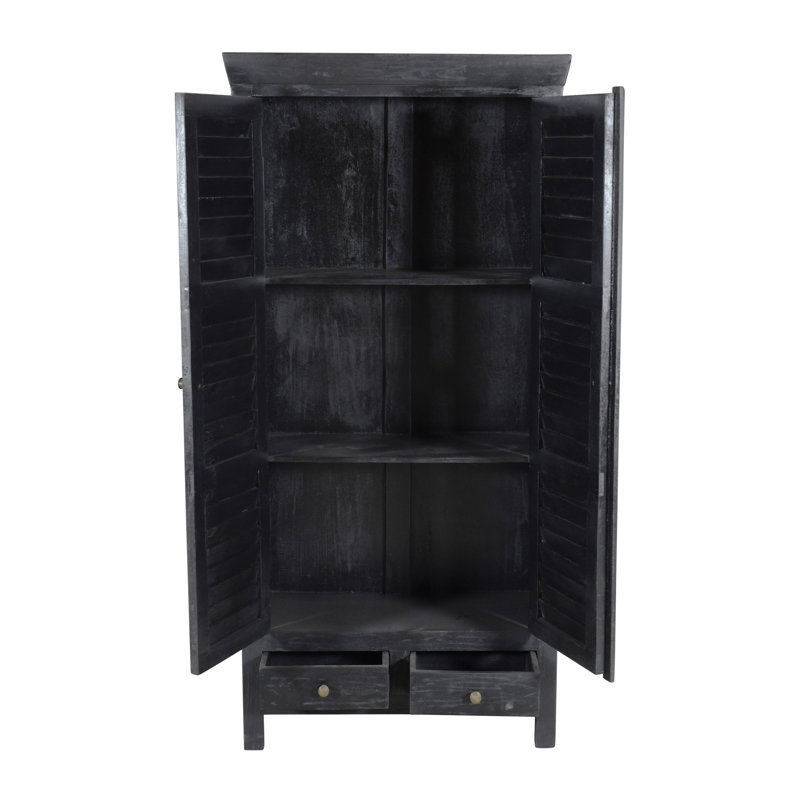 Armoire Jenna Louvered Doors, Noir