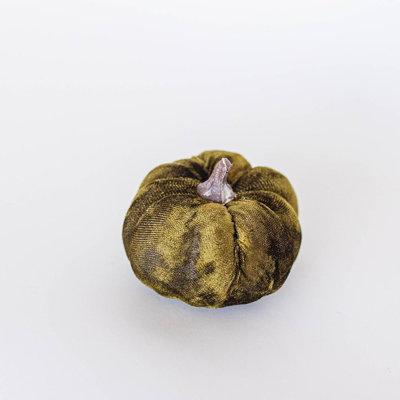 Figurine citrouille verte recouverte de velours