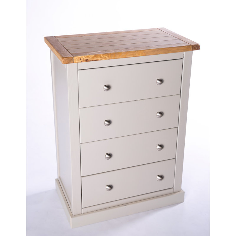Phelps 70cm W 4 - Drawer Chest of Drawers, Chrome, Grey/White