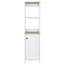 Armoire à linge St. Clair, deux tablettes intérieures, deux tablettes ouvertes, une porte