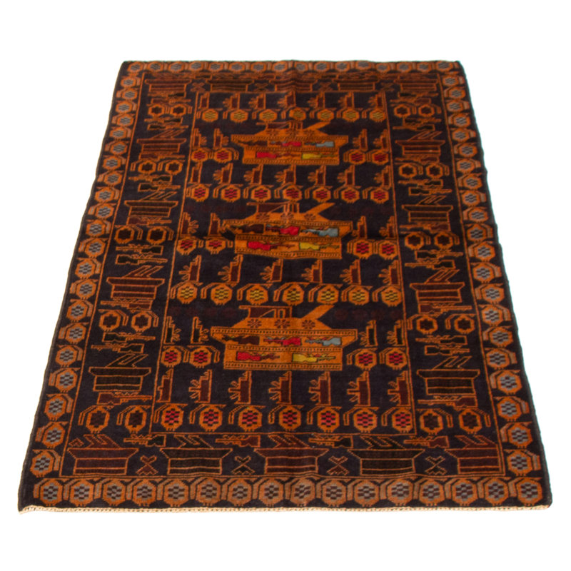 Tapis bleu marine foncé Ayshwarya 3 pi 7 po x 6 pi 7 po