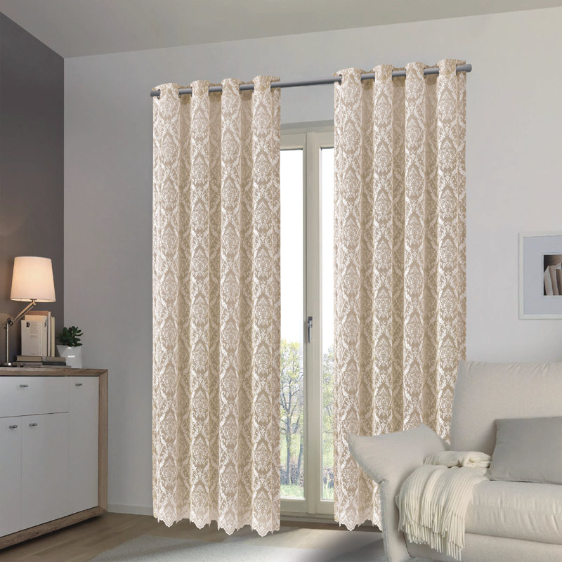 Panneau de rideau simple diaphane avec œillets Eaddy, Beige, L 56 po x L 84 po