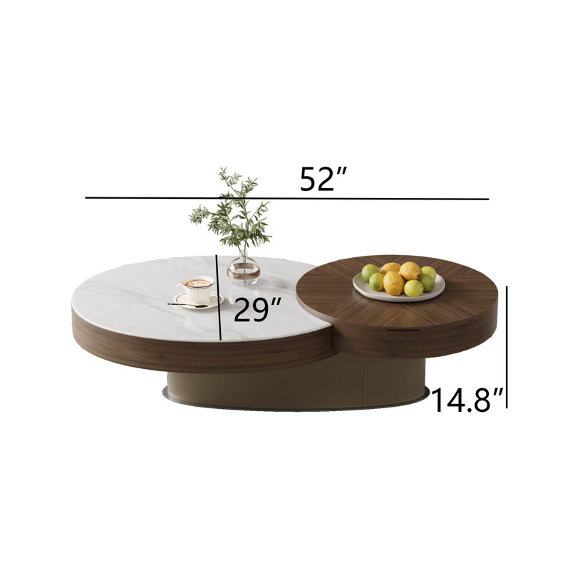Faux Marble And Solid Wood Coffee Table