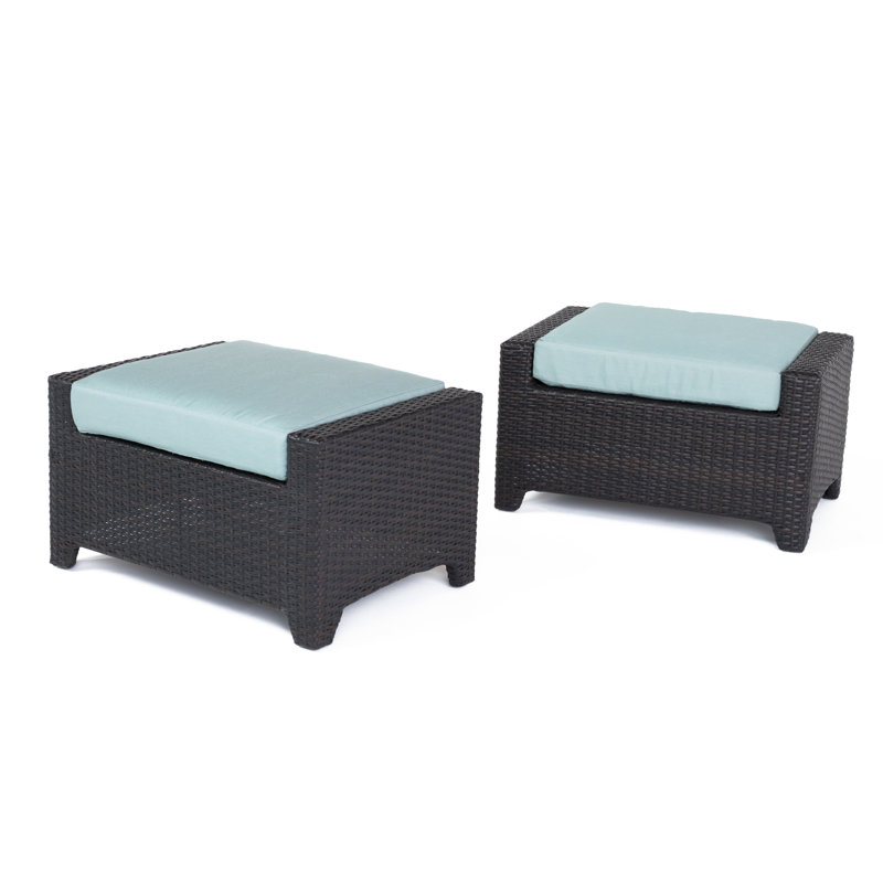 Fionnula Upholstered Ottoman, Canvas Spa Sunbrella® Canvas