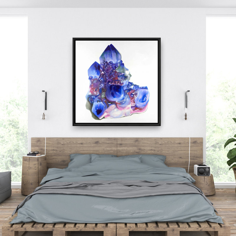Toile de cristal de quartz bleu et mauve | Décoration de salon