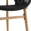 Chaise de salle à manger ergonomique et confortable en teck et osier gris pour l'extérieur