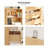71" H X 70.9" W Bookcase Cabinet With Open Shelves, Modern Bookshelf With 3 Large Drawers (B+2C)