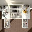 Bureau de coiffeuse multifonctionnel avec éclairage réglable à 3 niveaux avec miroir rabattable et rangement Table de maquillage profonde 15,75 po 2 tiroirs et 3 boîtes de rangement amovibles Bureau de bureau compact blanc-1178006572