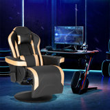 Inbox Zero Adjustable Reclining Ergonomic Swiveling PC & Racing Game Chair with Built-in Speakers and Footrest