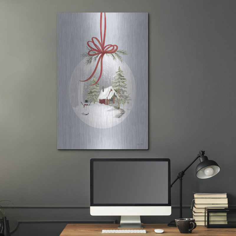  «Country Christmas Snow Globe Ornament» par House Fenway, art mural en métal, 24 po x 36 po, H 36 po x l 24 po
