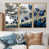 Toile avec cadre flottant or