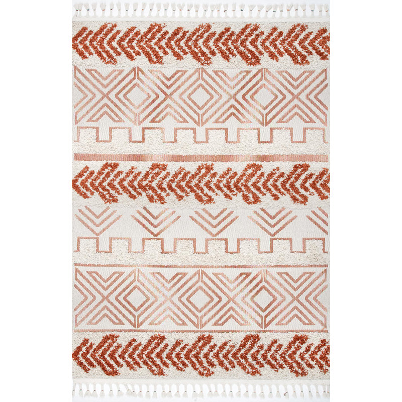 Tapis rouille Jo Southwestern, Rectangle 5 pi 3 po x 7 pi 3 po
