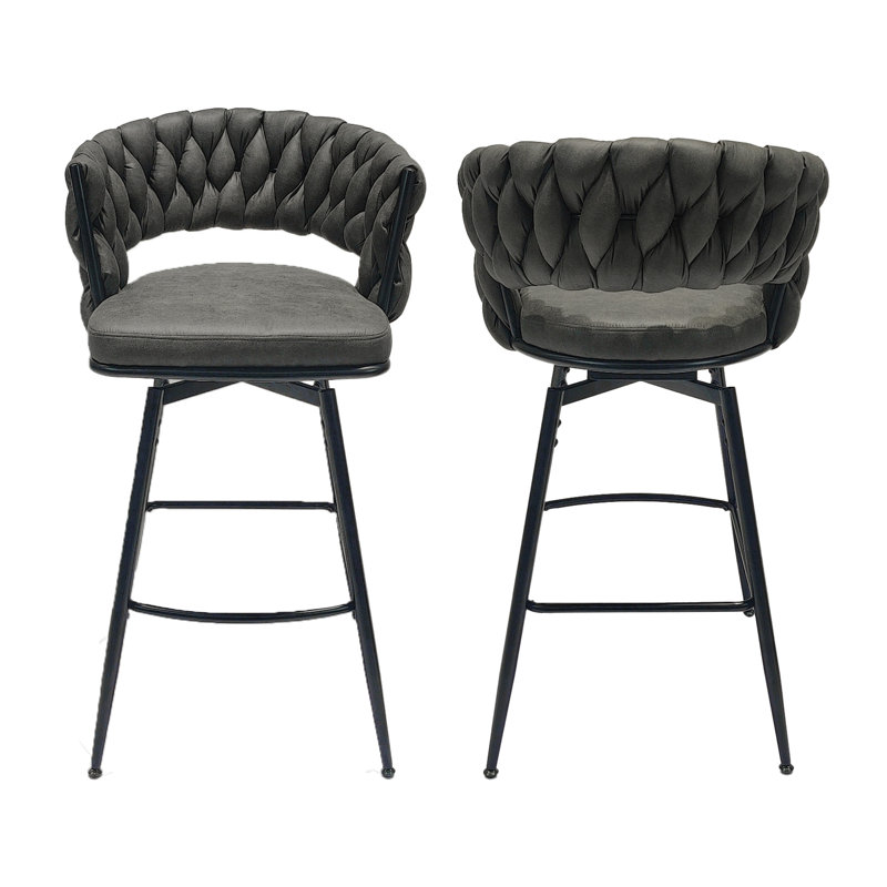 Luxurious Leather Upholstered Bar Stool Set, Ergonomic Design For Ultimate Comfort And Style., Brown/Tan