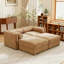 Élégant canapé en chenille 2 places avec 2 sièges de rangement, dossier cylindrique et accoudoirs, causeuse en tissu moderne avec espace de rangement caché-1467576061