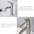 6.57" ADA Compliant High Stainless Single Hole Steel Waterfall Bathroom Faucet-119207224