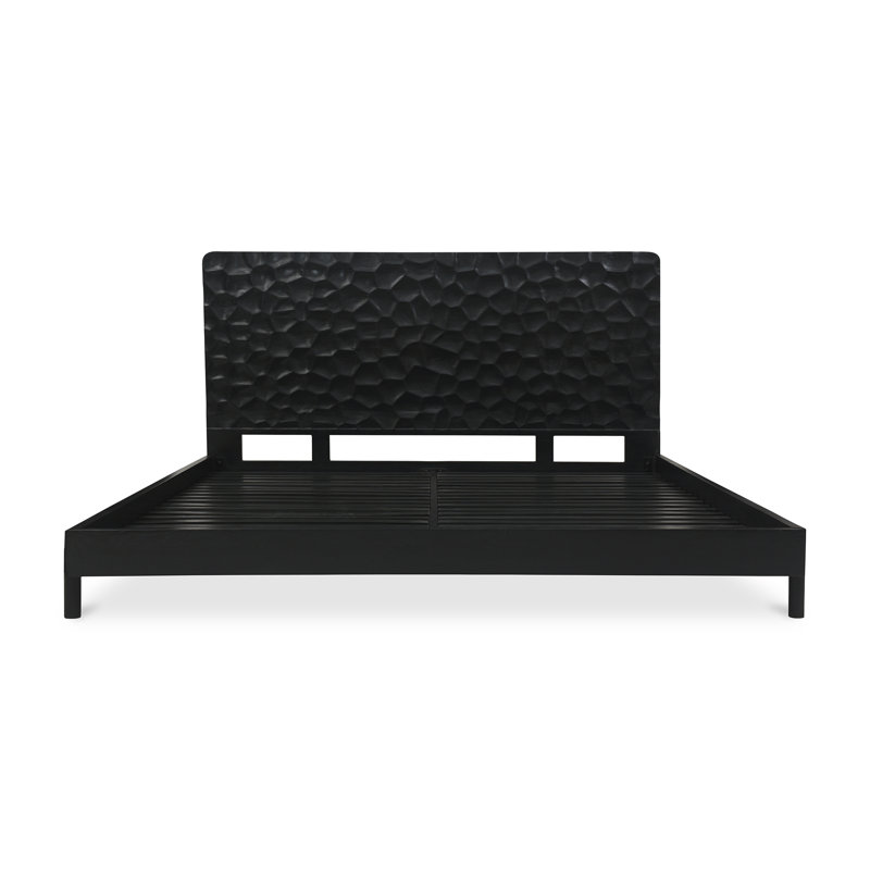 Marsa Upholstered Platform Bed, Black, Queen