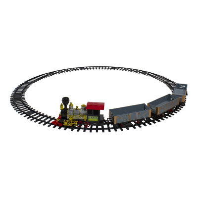 20-Piece Battery Operated Red and Gold Animated Classic Christmas Train Set with Sound