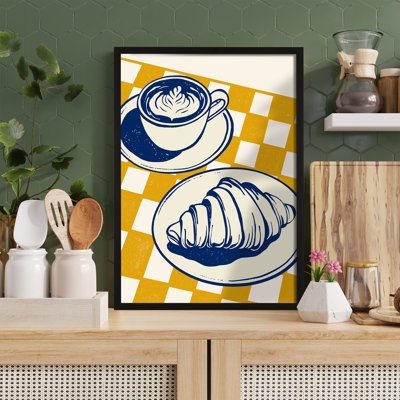 Z Studio Modern Coffee Art Ice Coffee Cup Affiche tendance Bar Decor Cafe Art Kitchen Kitchen Kitchen Wall Art 12 x 16 pouces encadrée en noir