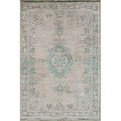 Washable Traditional Cream Blue Geometric Patterned Woven Area Rug