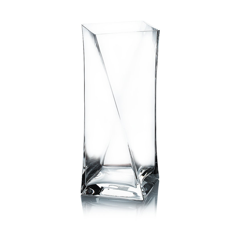 Dulce Handmade Glass Table Vase, 10" H x 4" W x 4" D