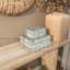 Boîte de rangement décorative en forme de mosaïque en nacre bleue Ninon, ensemble de 2