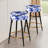 Cobalt Blue Damask Victorian Pattern - Floral Bar Stools Set Of 2