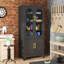 Rectangular Glass and Metal Lockable Iron Cabinet-1407127654