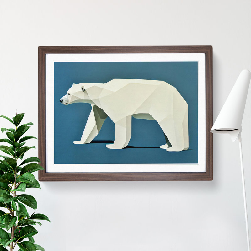XH1022-8629X Super Abstract Polar Bear - Single Picture Frame Print, 46cm H x 64cm W, Brown