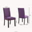 Ensemble de salle à manger en bois espresso avec chaises cloutées en tissu mauve