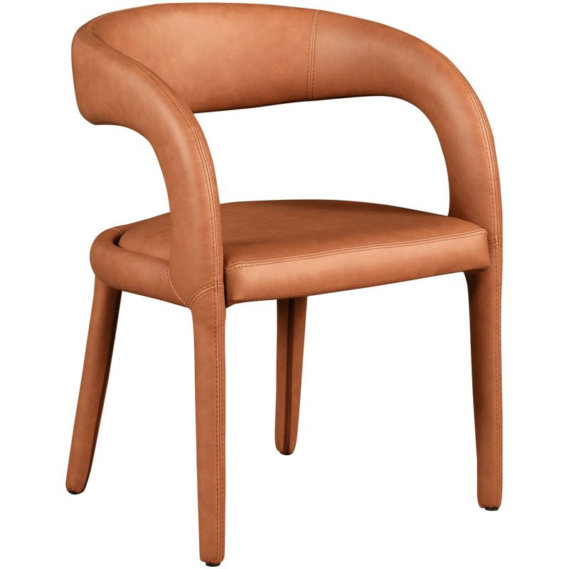 Chaise en similicuir Sylvester, Cuir cognac végétalien