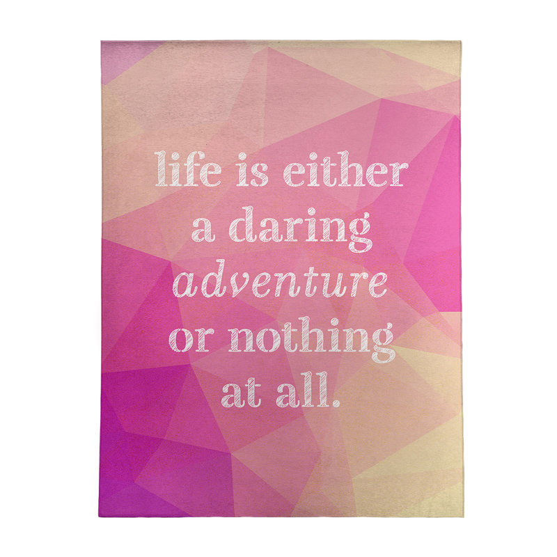 Tapis en poly-chenille life quote, Rectangle 5 pi x 7 pi