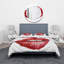 Valentines Day Red Woman Lips - Ensemble de housse de couette moderne - Microfibre de polyester-66390352