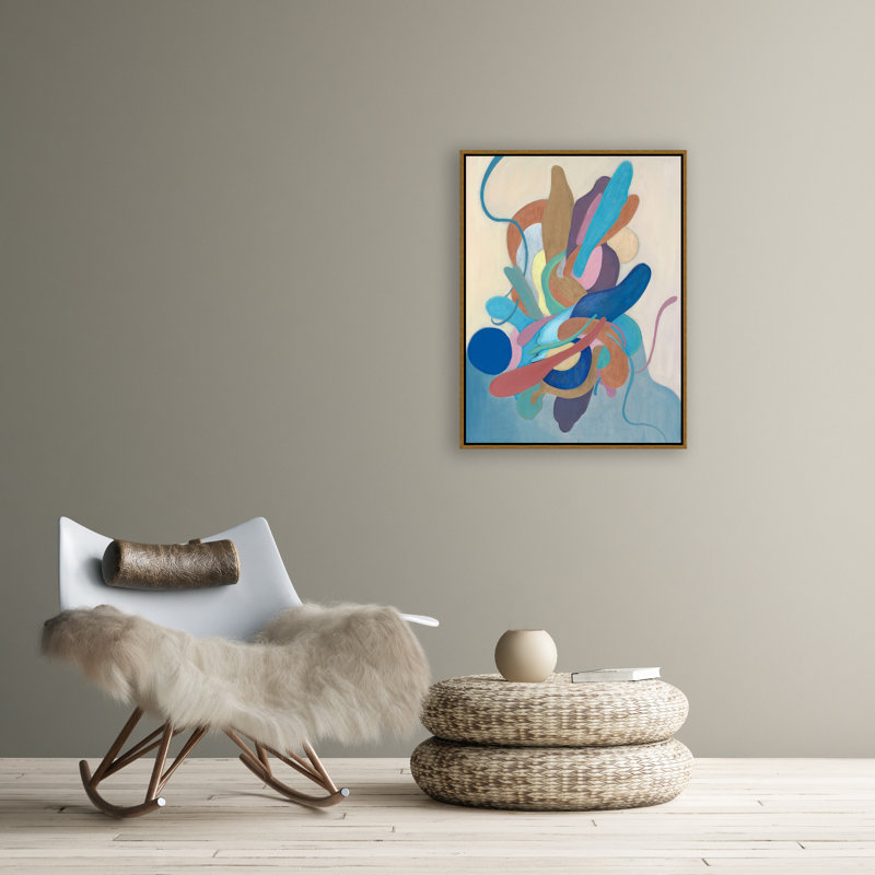 Blue Calmness Painting by Victor Ryan, 41.75" H x 31.75" W, Image Brush Gel