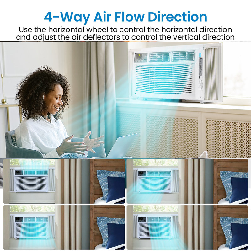 Zstar 8000 BTU Window Air Conditioner with Energy Saver Mode and Dehumidifier Function