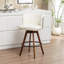 Tabouret de comptoir pivotant rembourré avec structure en bois Devault-131579711-131579707