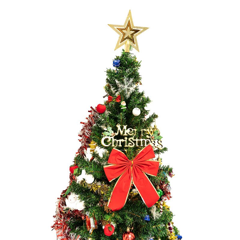 Arbre de Noël artificiel avec lumières DEL écoénergétiques, y compris jupes d'arbre suspendues et garde-corps, 5.91'