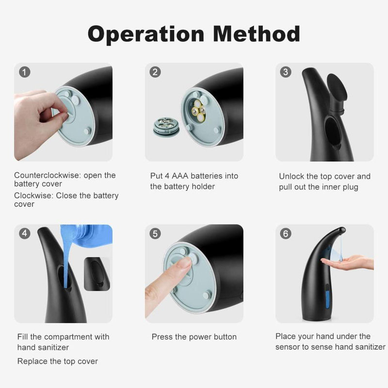Automatic Soap Dispenser, Touchless Soap Dispenser Soap Dispenser, Black