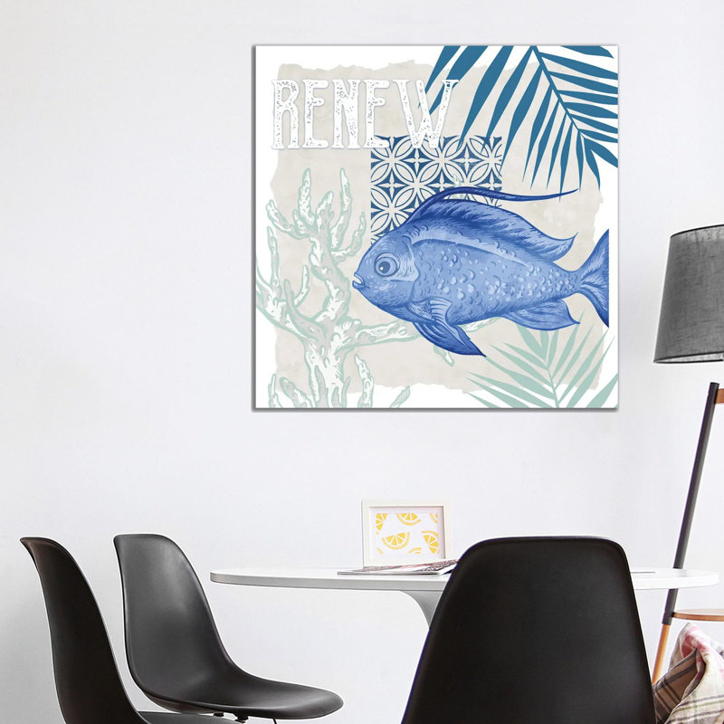 Under the Sea IV 1 Piece Wrapped Canvas Wall Art, 93.98 cm H x 93.98 cm W x 1.91 cm D