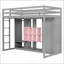 Lit mezzanine simple en bois avec garde-robe