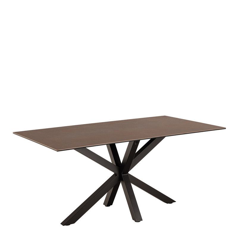 Metal Base Dining Table, Brown