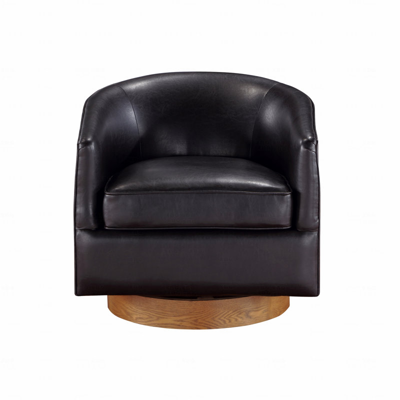 Chaise pivotante en similicuir, Noir, noir, noir, noir