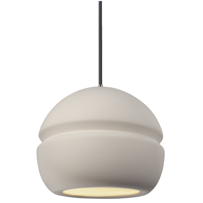 Logan 1 - Light Single Globe Pendant, Polished Chrome, Bisque
