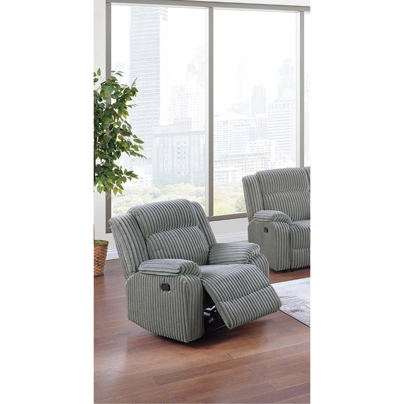 Fauteuil inclinable en velours côtelé 1 pièce, Fumée