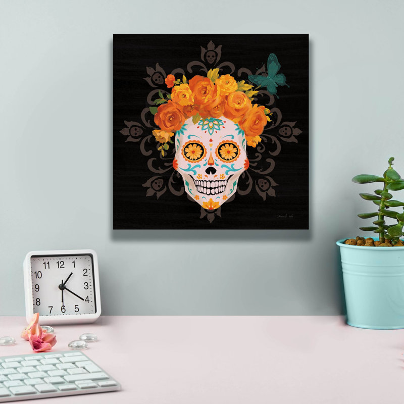 «Dia De Los Muertos 2» par Danhui Nai, art mural sur toile, H 12 po x l 12 po